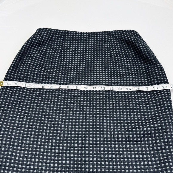 Ellen Tracy Wool Check Tweed Tailored Pencil Skirt - Picture 5 of 9